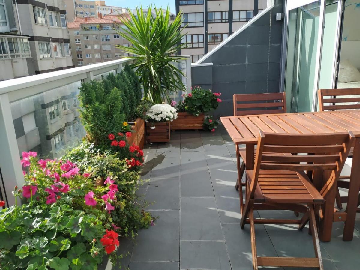 Penthouse With Terrace And Views Near Oza'S Beach Apartment A Coruna Luaran gambar