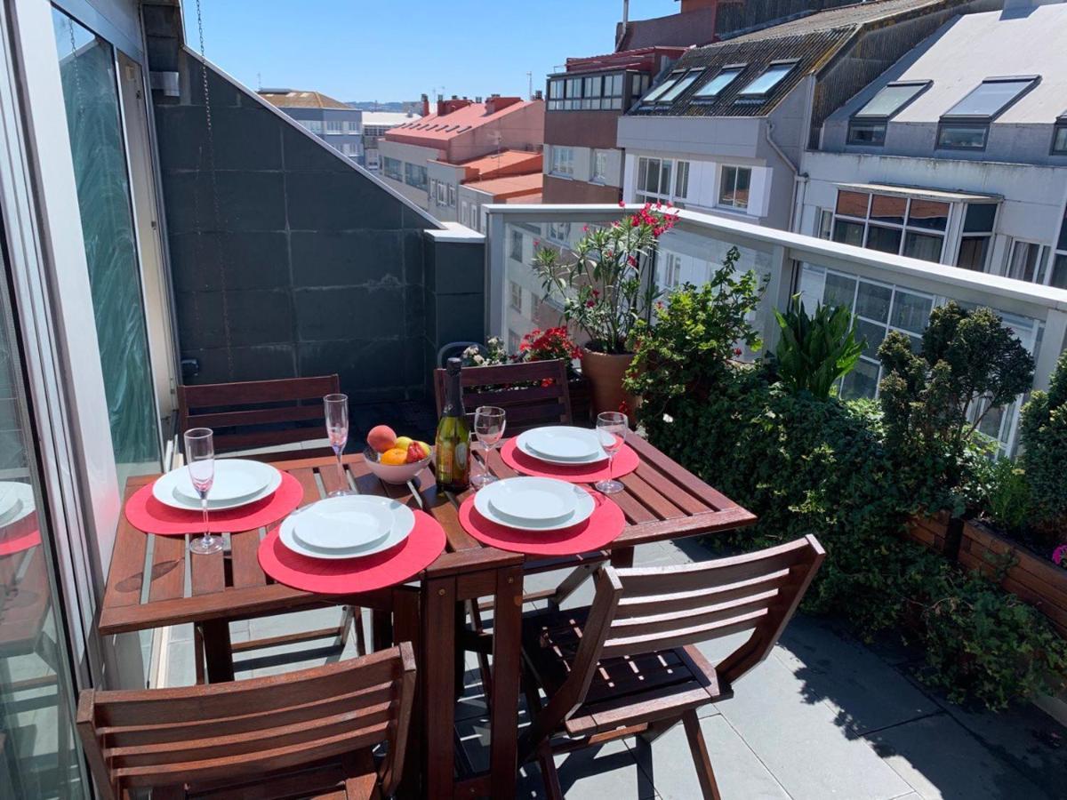 Penthouse With Terrace And Views Near Oza'S Beach Apartment A Coruna Luaran gambar